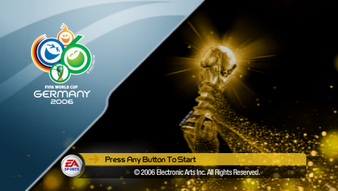 2006 FIFA World Cup title screen for PSP